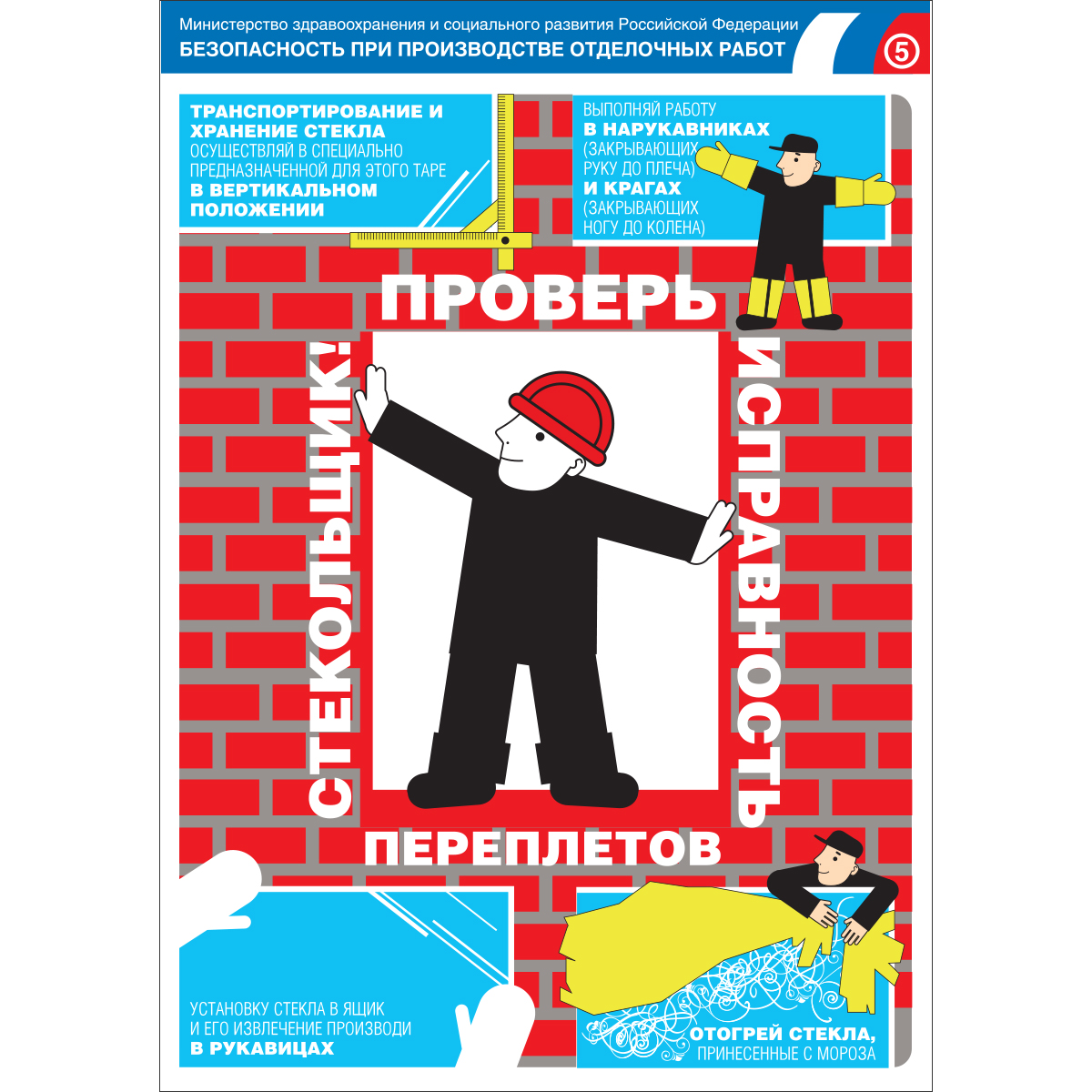 Плакат "Безопасность при производстве отделочных работ" - к-т из 7 л.