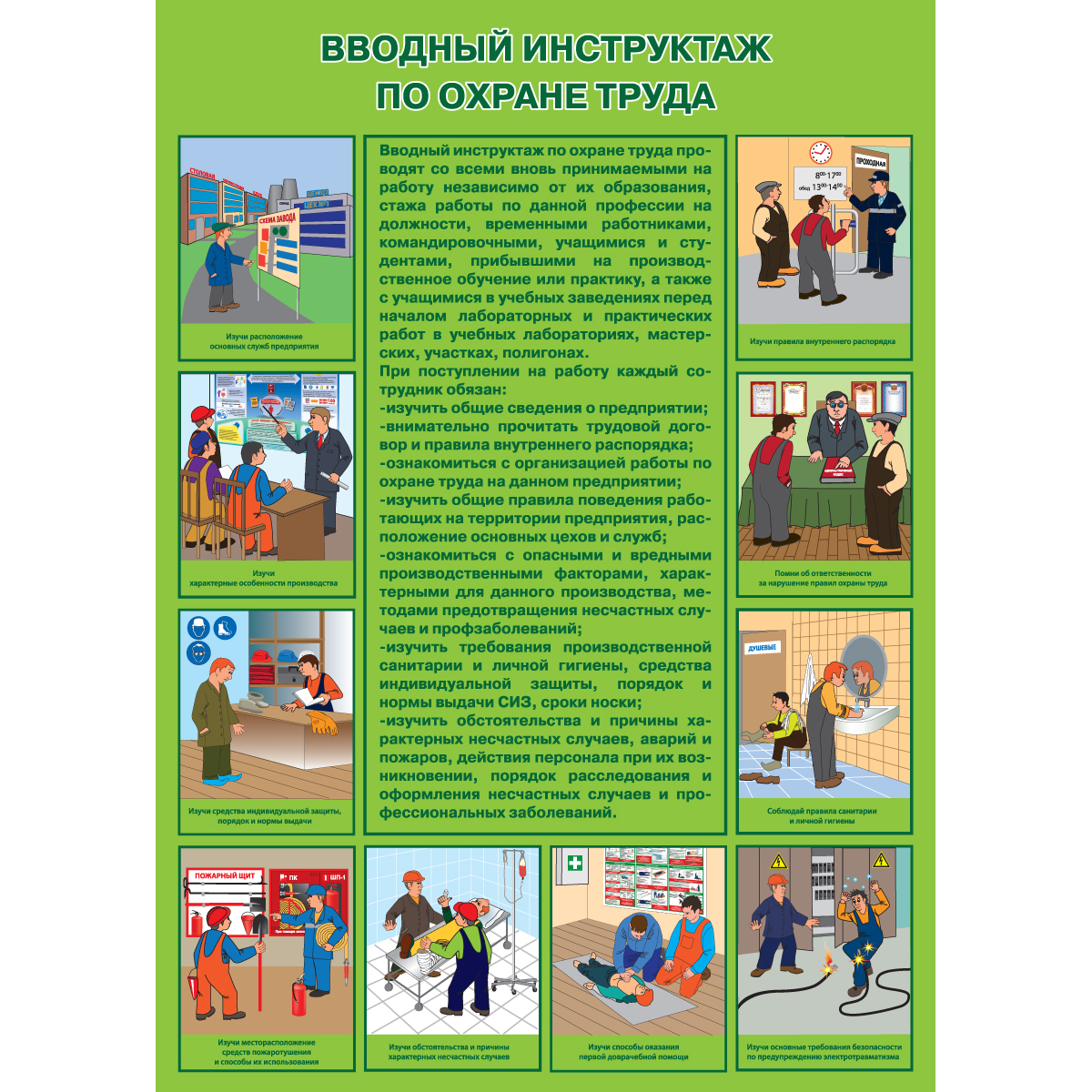 Плакат "Вводный инструктаж по охране труда" - 1 л.