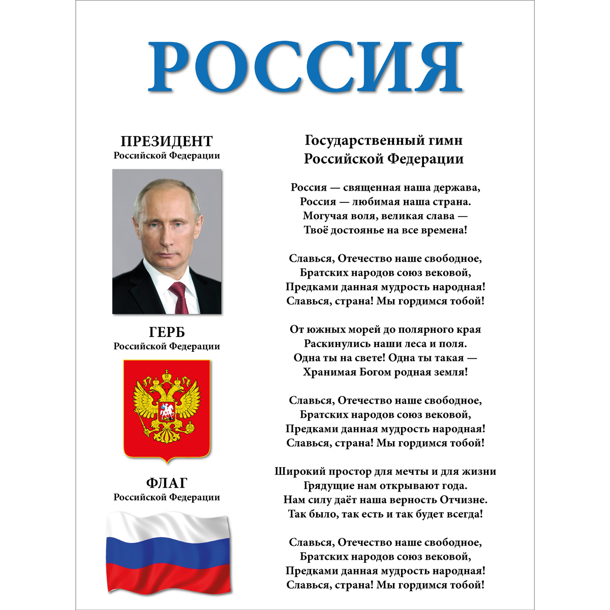 Стенд "Россия (Пластик 1000 х 750)"