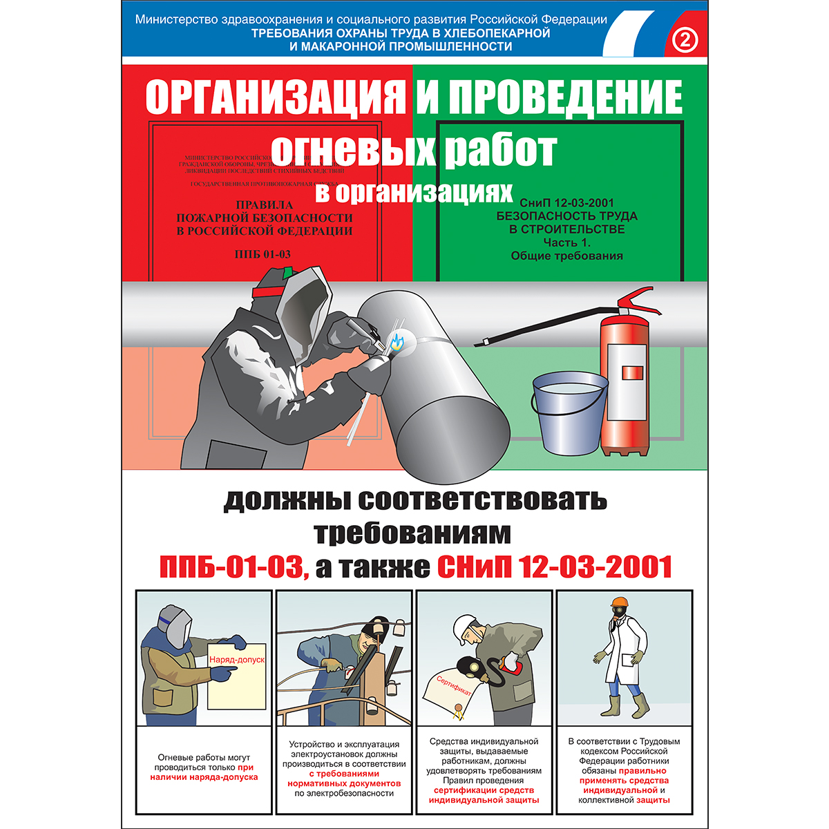 Плакат "Безопасность труда. Хлебобулочная и макаронная промышленность" - к-т из 3 л.