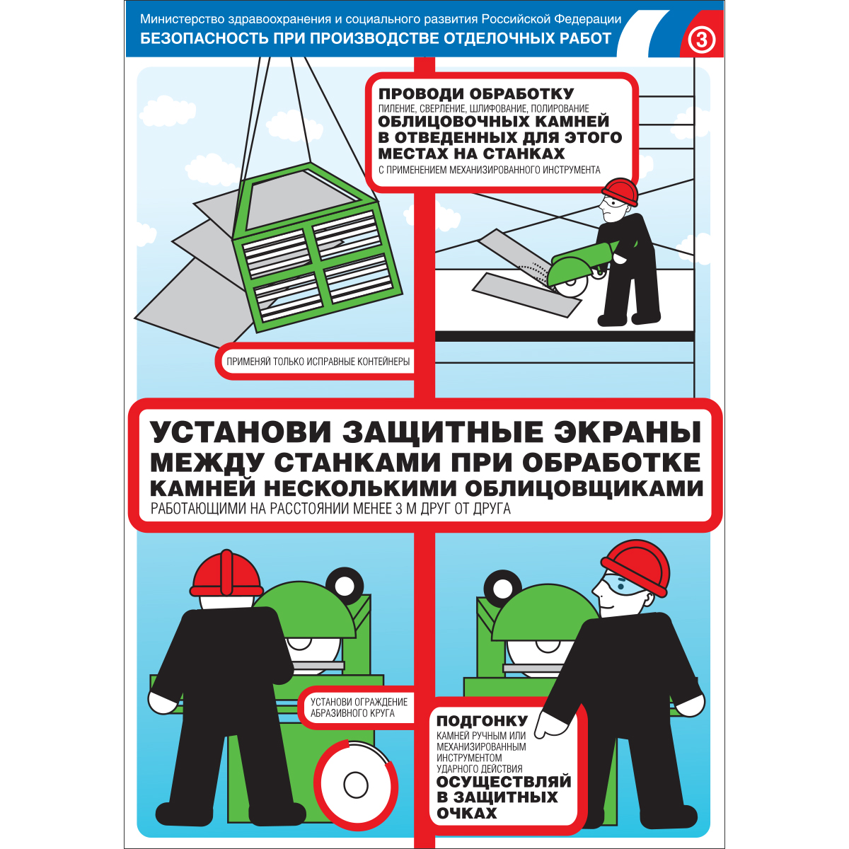 Плакат "Безопасность при производстве отделочных работ" - к-т из 7 л.