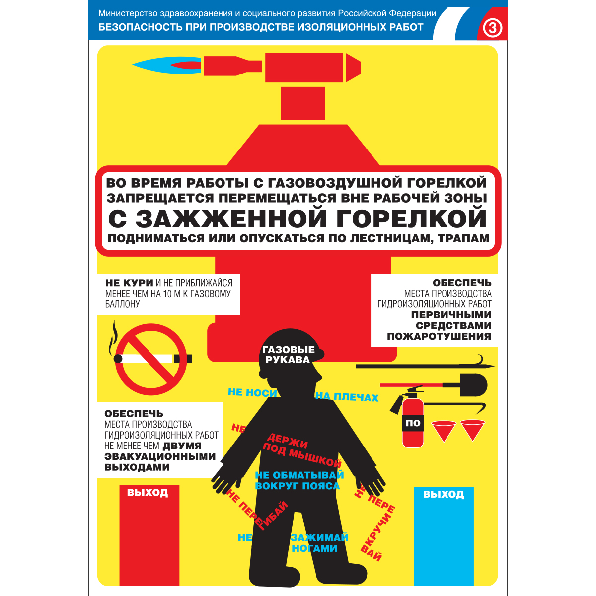 Плакат "Безопасность при производстве изоляционных работ" - к-т из 3 л.