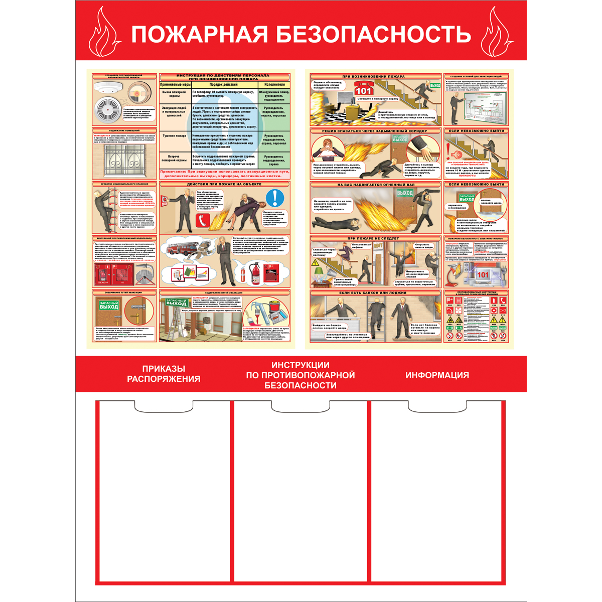 Стенд "Пожарная безопасность (Пластик 1000 x 750)"