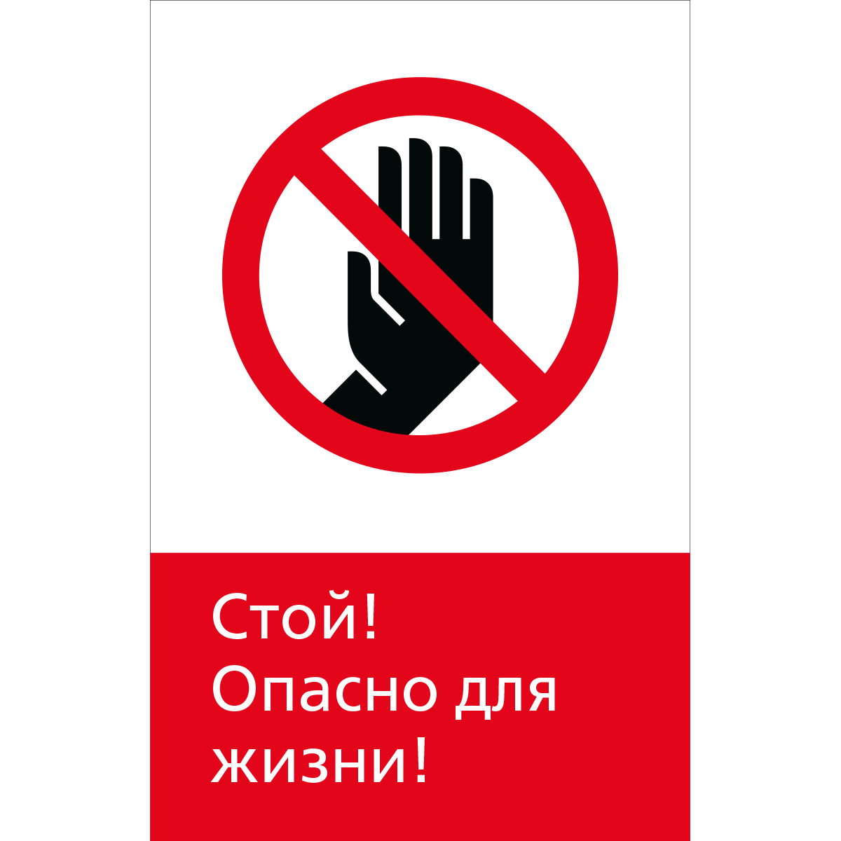 5.1.6.03 Стой! Опасно для жизни! (Пластик 450 x 700)